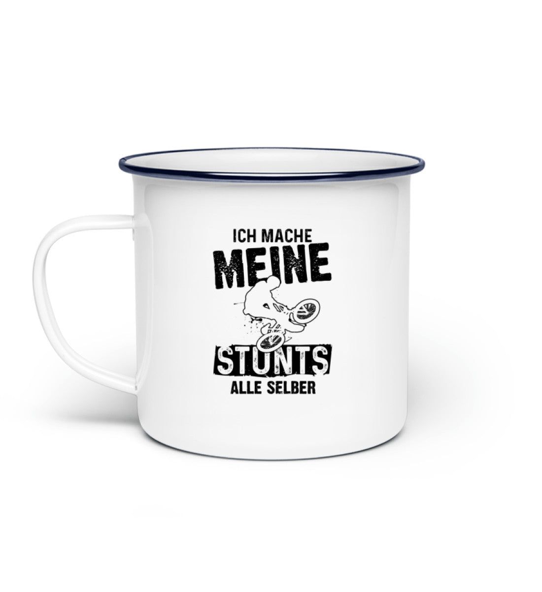 Ich mache meine Stunts alle selbst - Emaille Tasse mountainbike Default Title