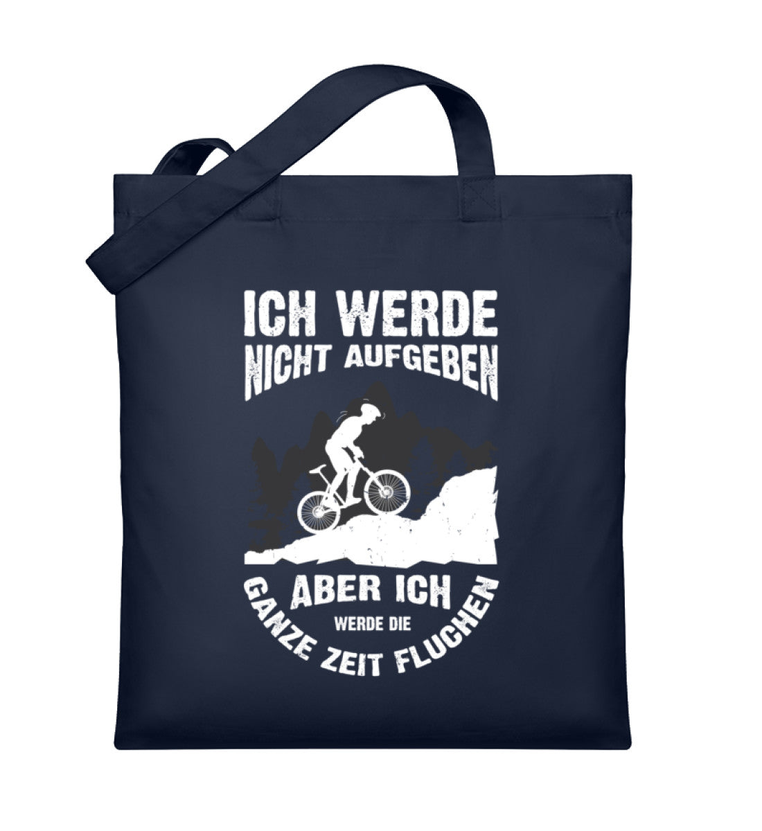 Nicht aufgeben, aber fluchen - Mountainbike - Organic Einkaufstasche mountainbike Navyblau