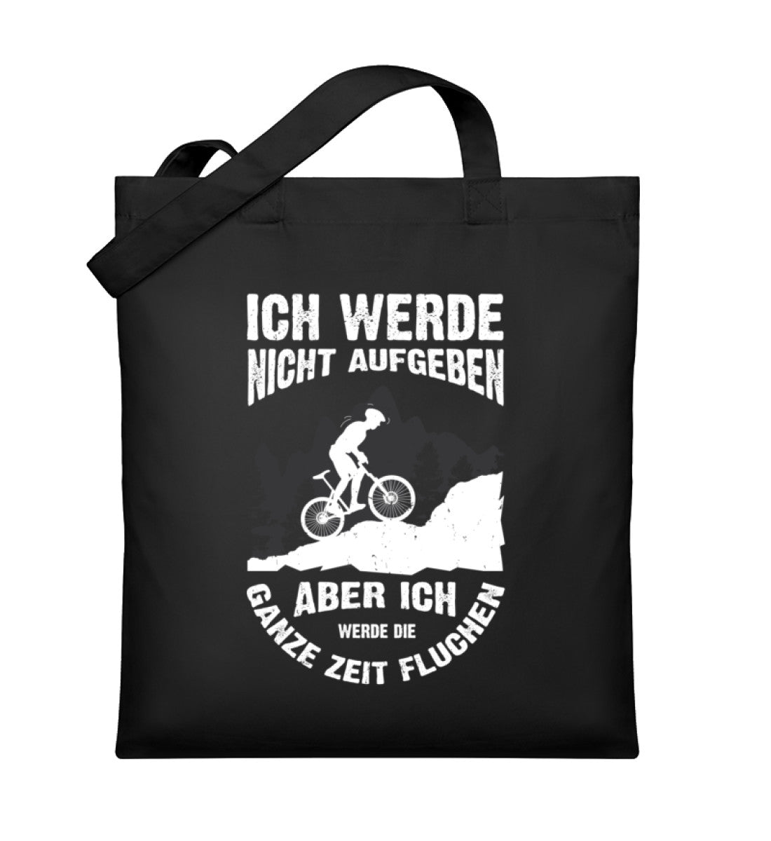 Nicht aufgeben, aber fluchen - Mountainbike - Organic Einkaufstasche mountainbike Schwarz