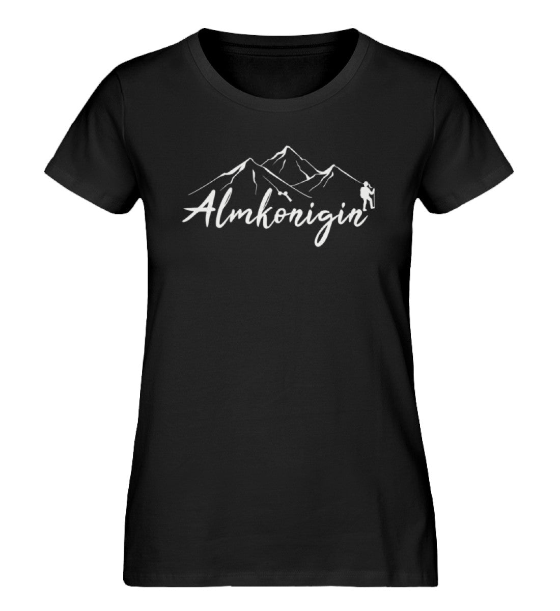 Almkönigin - Damen Premium Organic T-Shirt wandern Schwarz