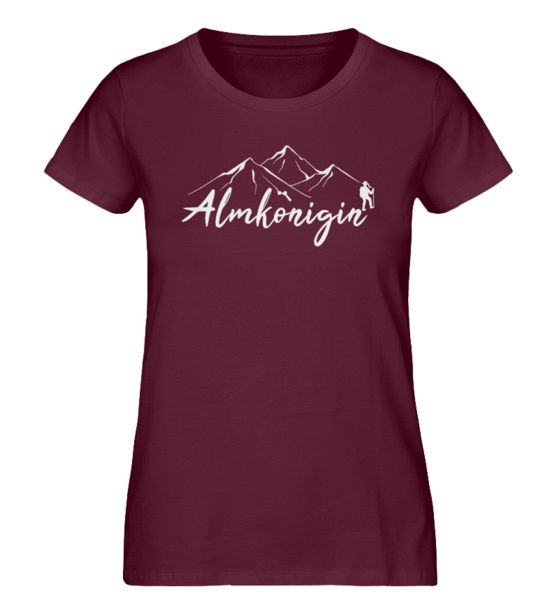 Almkönigin - Damen Premium Organic T-Shirt wandern Weinrot