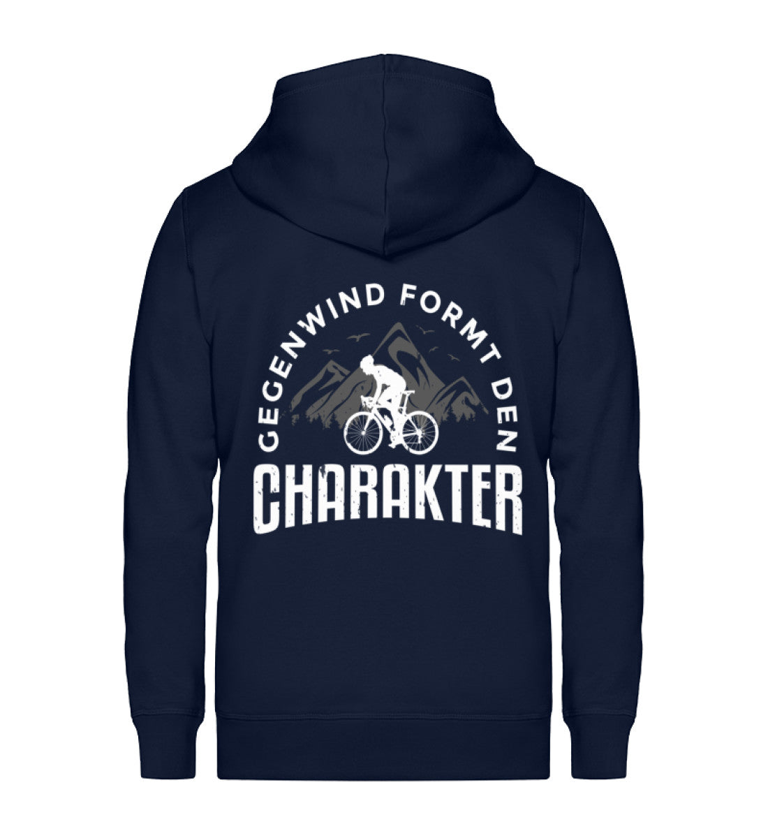 Gegenwind formt den Charakter - Unisex Premium Organic Sweatjacke fahrrad mountainbike Navyblau