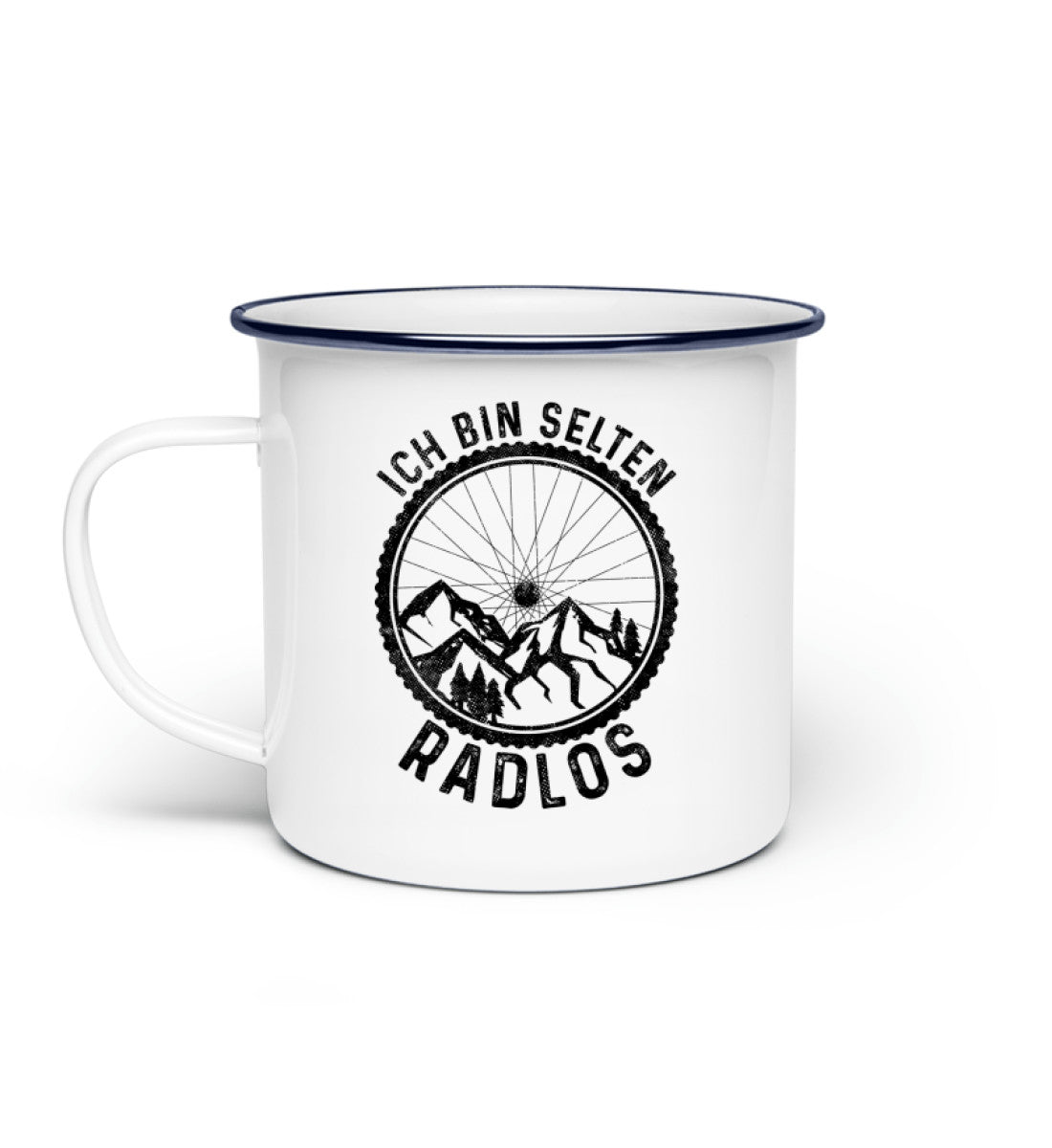 Ich bin selten radlos - Emaille Tasse fahrrad mountainbike Default Title