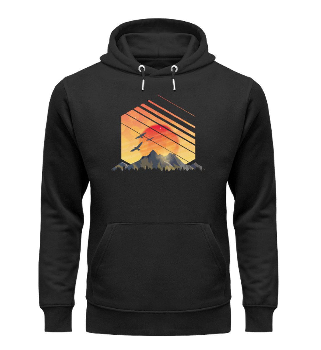 Sonnenaufgang Alpen - Unisex Premium Organic Hoodie Schwarz