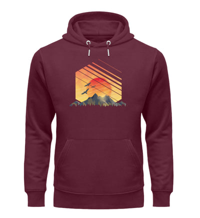 Sonnenaufgang Alpen - Unisex Premium Organic Hoodie Weinrot