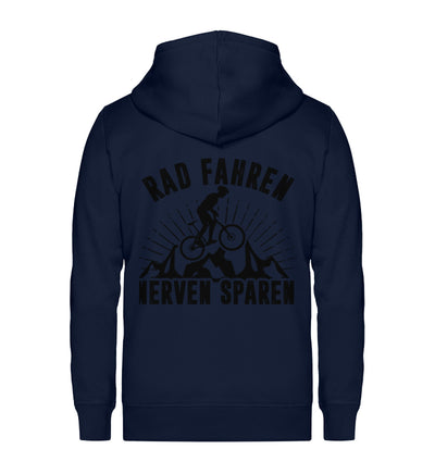 Rad fahren Nerven sparen - Unisex Premium Organic Sweatjacke fahrrad Navyblau