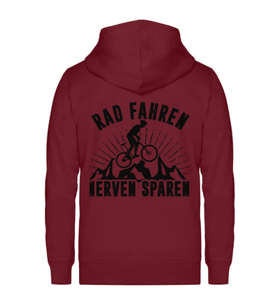 Rad fahren Nerven sparen - Unisex Premium Organic Sweatjacke fahrrad Weinrot