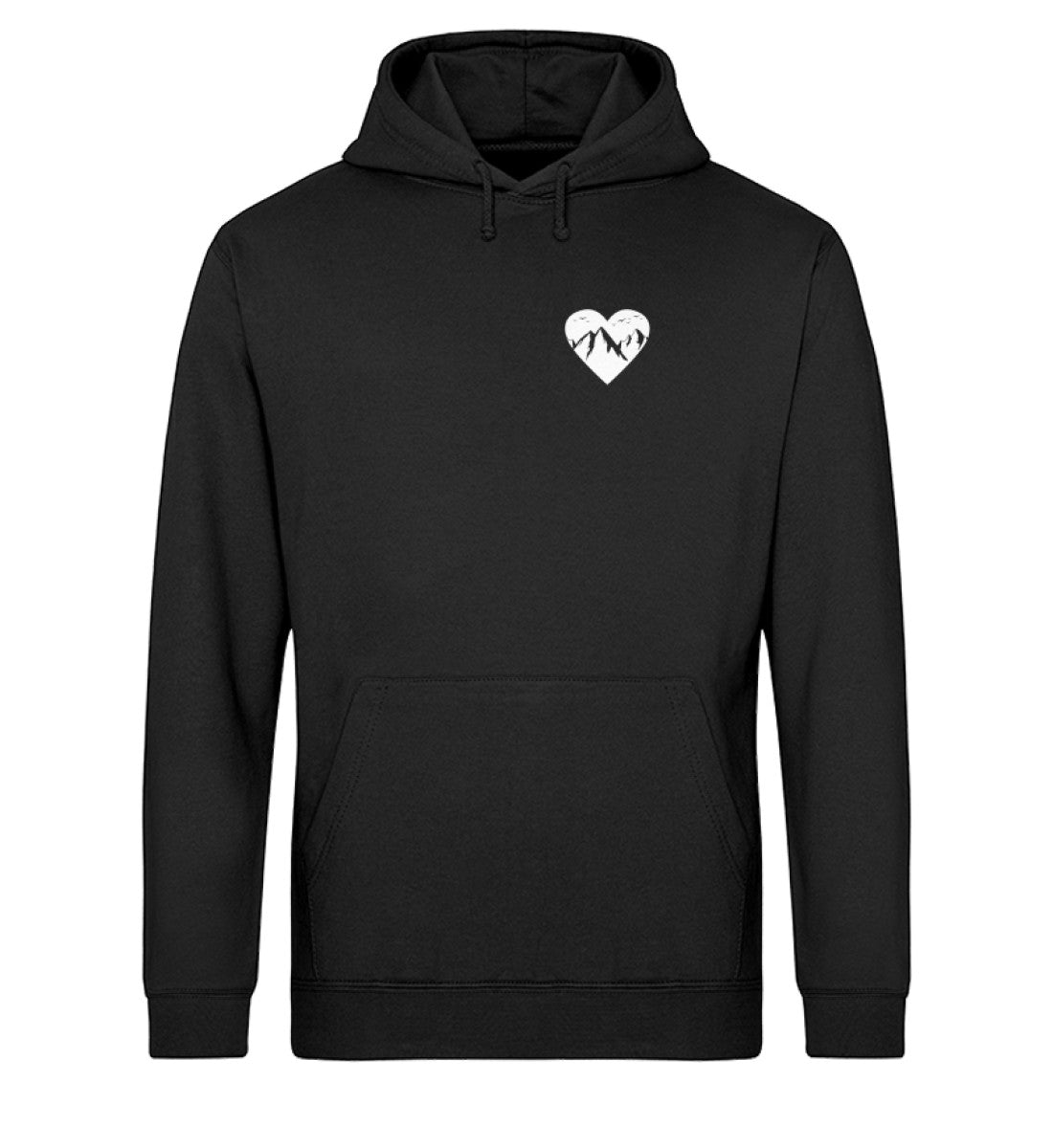 Herz für Berge - Unisex Organic Hoodie berge Schwarz