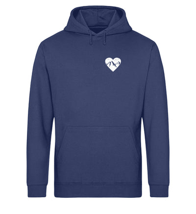 Herz für Berge - Unisex Organic Hoodie berge Navyblau