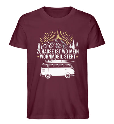 Zuhause ist wo mein Wohnmobil steht - Herren Premium Organic T-Shirt camping Weinrot