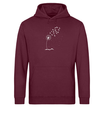 Pusteblume Radfahrer - Unisex Organic Hoodie fahrrad mountainbike Weinrot