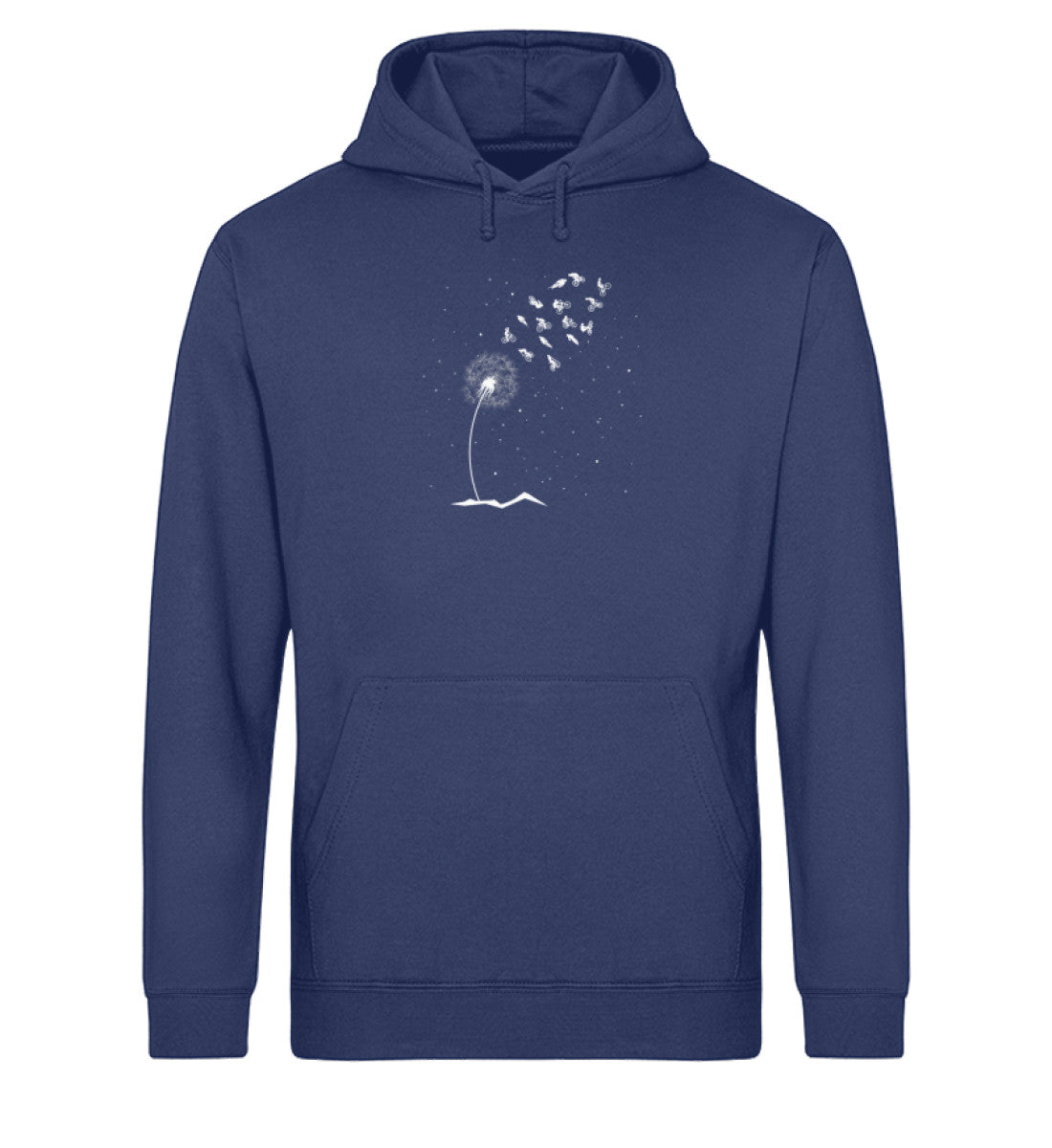 Pusteblume Radfahrer - Unisex Organic Hoodie fahrrad mountainbike Navyblau