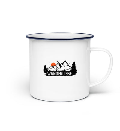 Wanderliebe, Berge und Sonne - Emaille Tasse wandern