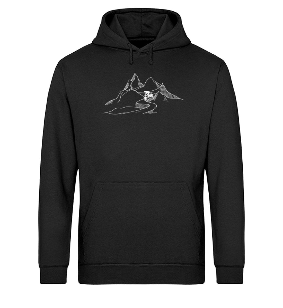 Downhill - Unisex Organic Hoodie mountainbike Schwarz