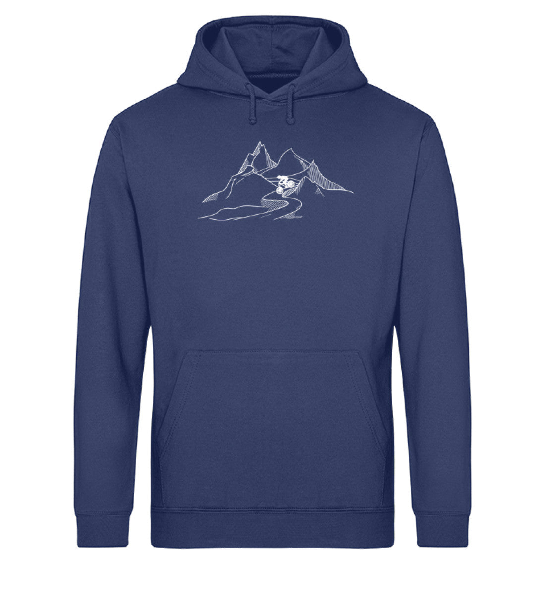 Downhill - Unisex Organic Hoodie mountainbike Navyblau