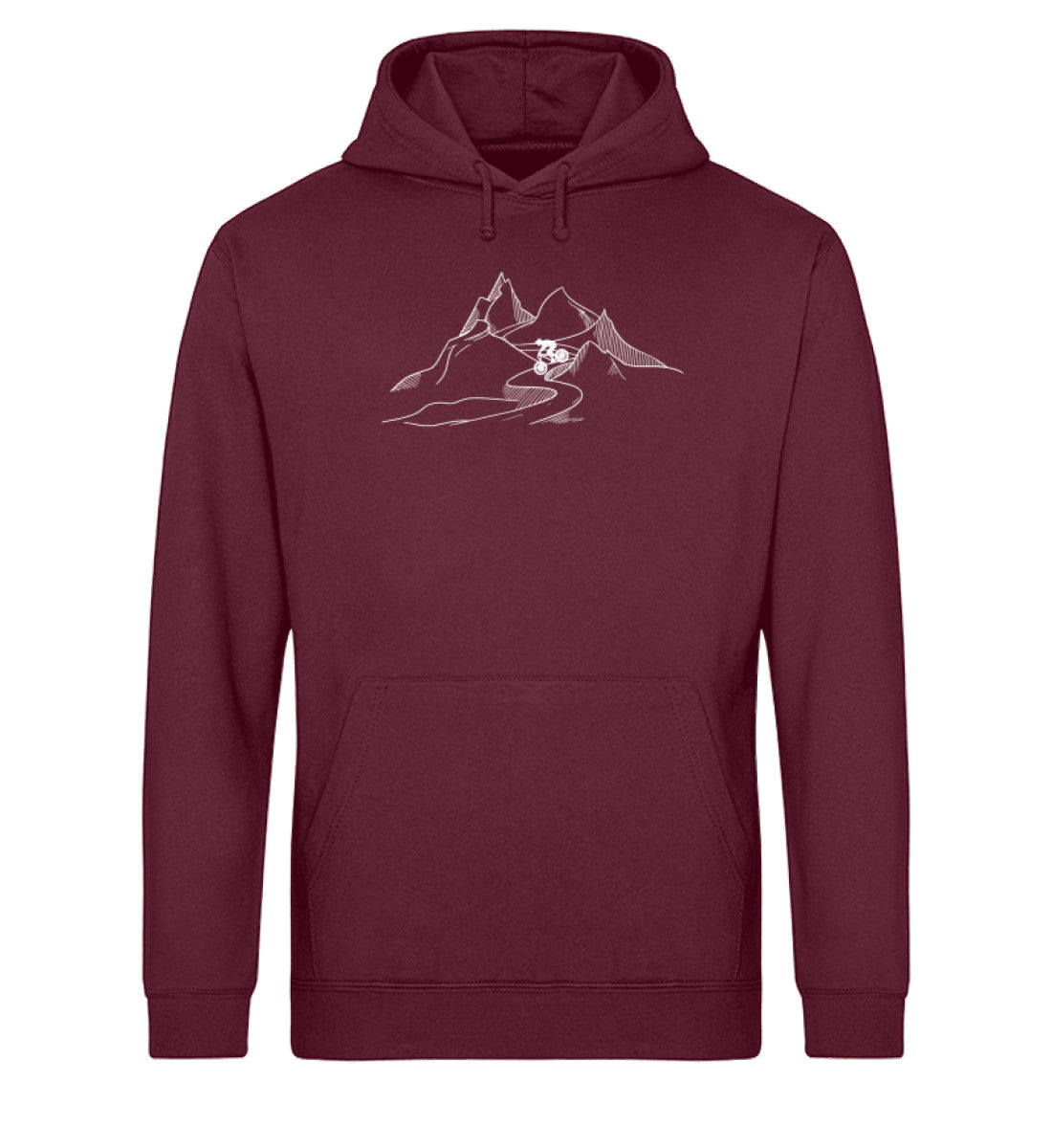 Downhill - Unisex Organic Hoodie mountainbike Weinrot