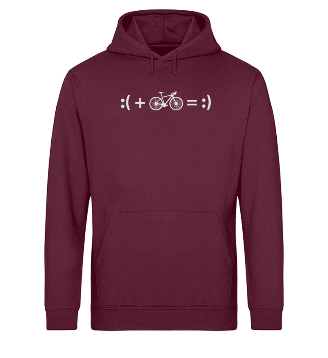 Radfahren macht glücklich - Unisex Organic Hoodie fahrrad Weinrot