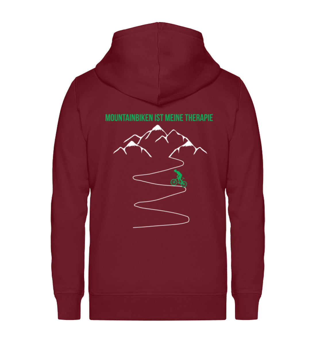 Mountainbiken ist meine Therapie - Unisex Premium Organic Sweatjacke mountainbike Weinrot