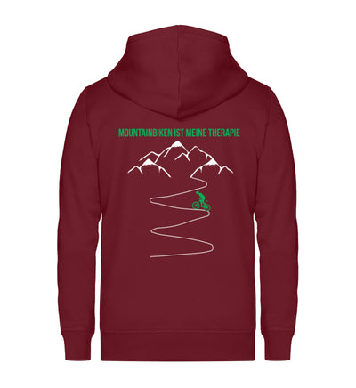 Mountainbiken ist meine Therapie - Unisex Premium Organic Sweatjacke mountainbike Weinrot