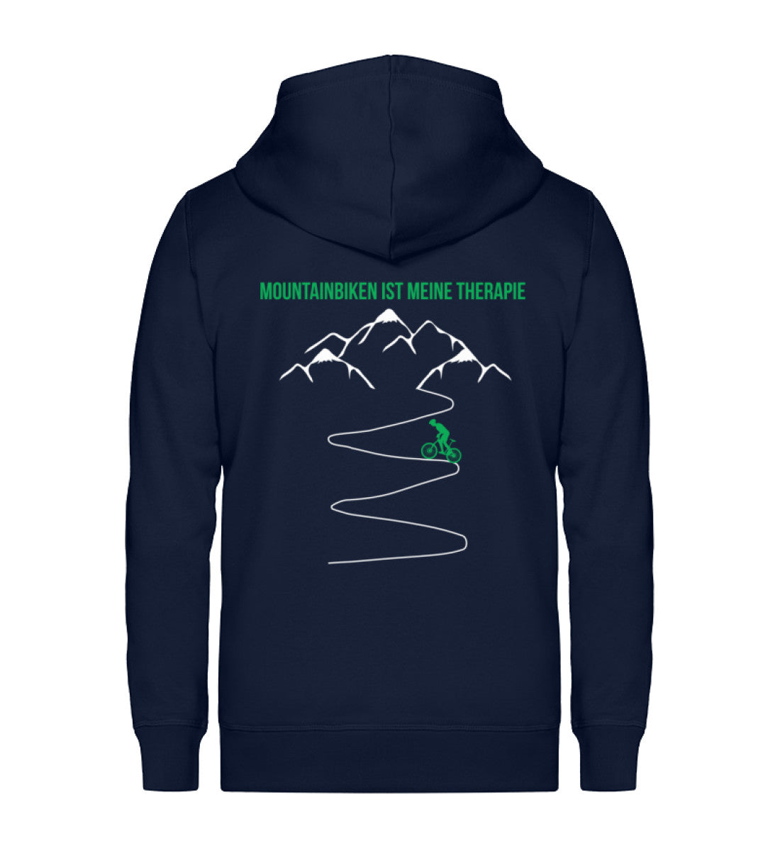 Mountainbiken ist meine Therapie - Unisex Premium Organic Sweatjacke mountainbike Navyblau