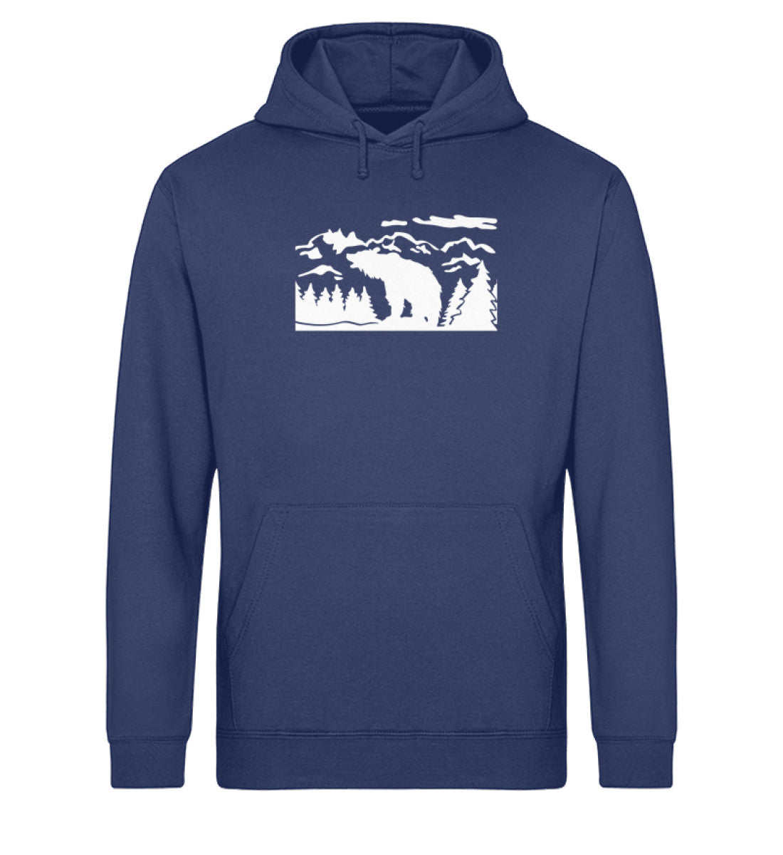 Berglandschaft und Bär - Unisex Organic Hoodie berge camping Navyblau