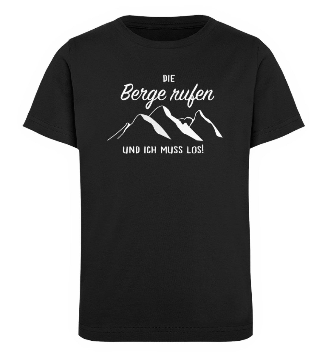 Die Berge rufen und ich muss los - Kinder Premium Organic T-Shirt berge wandern Schwarz