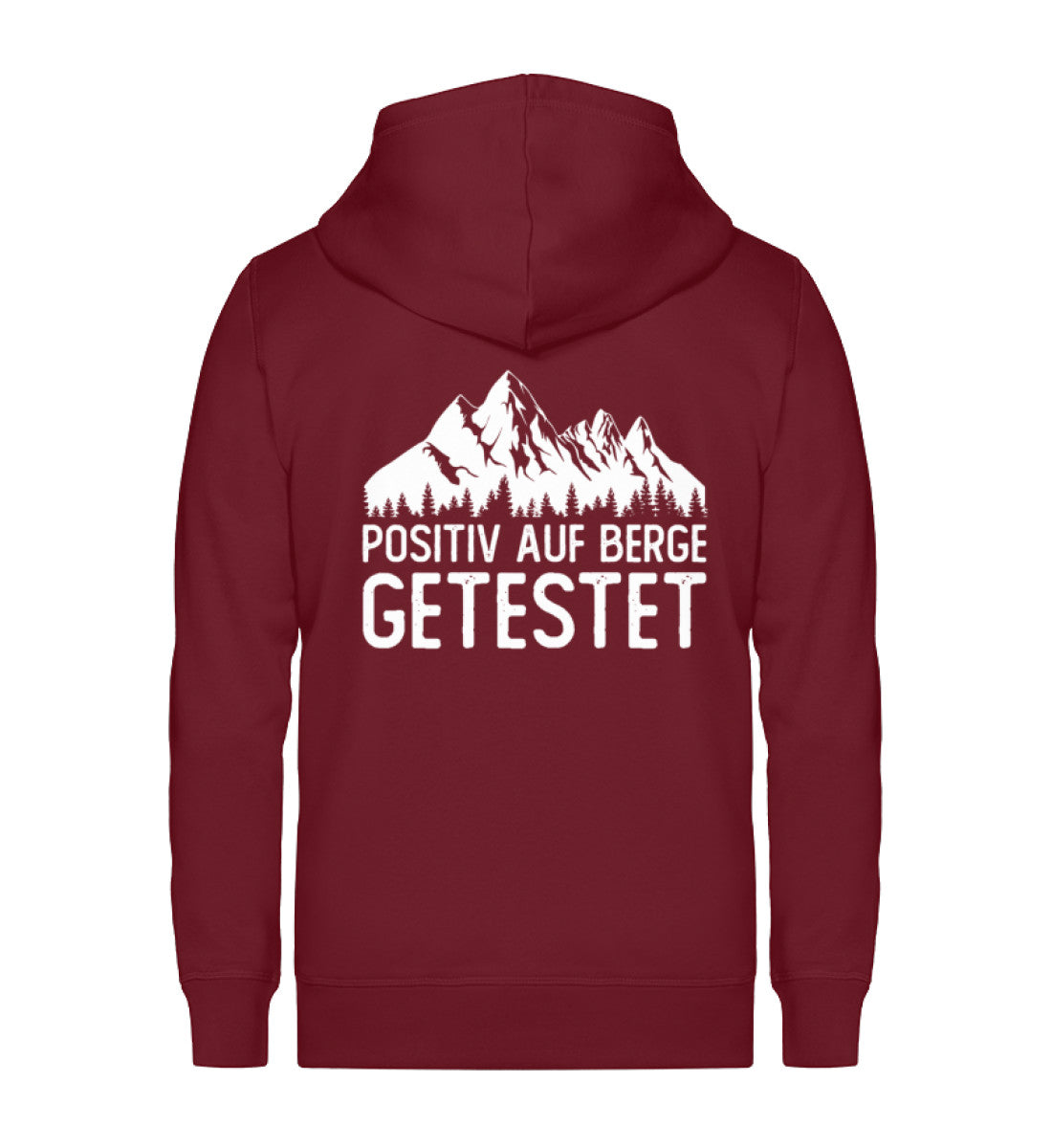 Positiv auf Berge getestet - Unisex Premium Organic Sweatjacke berge Weinrot