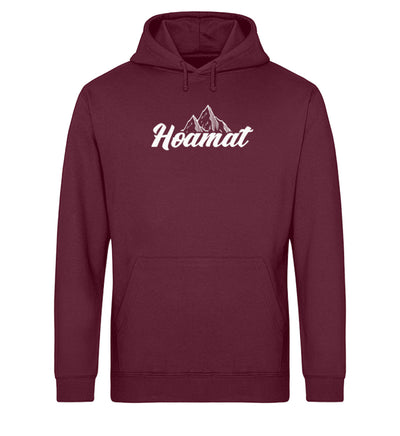 Hoamat - Unisex Organic Hoodie berge Weinrot