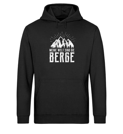 Meine Welt sind die Berge - Unisex Organic Hoodie berge Schwarz