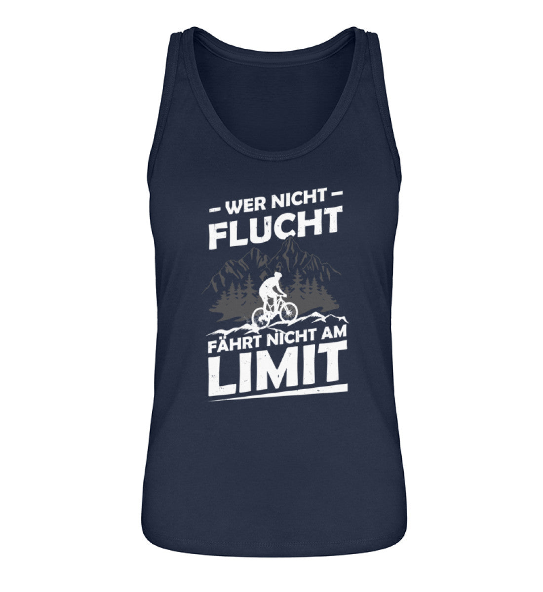 Wer nicht flucht wandert nicht am Limit - Damen Organic Tanktop fahrrad mountainbike Navyblau