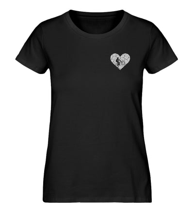 Herz und Fahrrad - Damen Organic T-Shirt fahrrad Schwarz