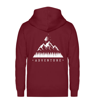 Adventure - Unisex Premium Organic Sweatjacke berge camping wandern Weinrot