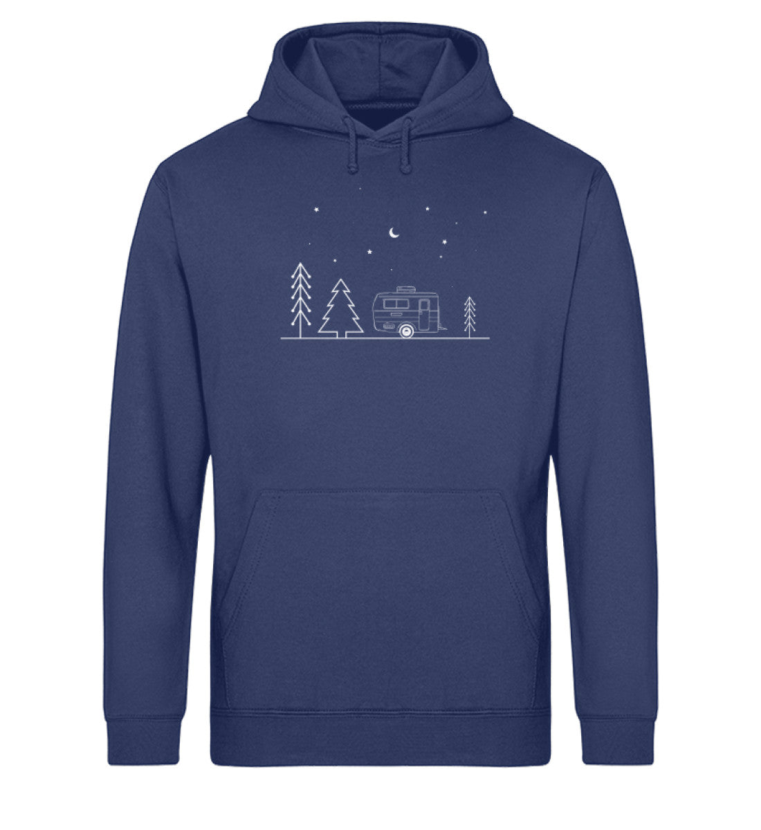 Camping Minimal - Unisex Organic Hoodie camping Navyblau