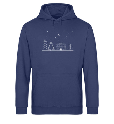 Camping Minimal - Unisex Organic Hoodie camping Navyblau