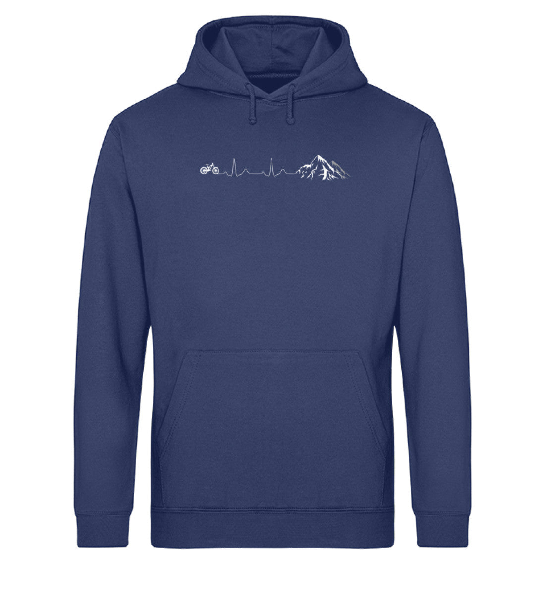 Herzschlag Berge und Bike - Unisex Organic Hoodie mountainbike Navyblau