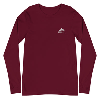 Berglust Logo - Longsleeve (Unisex) (Bestickt) berge Weinrot