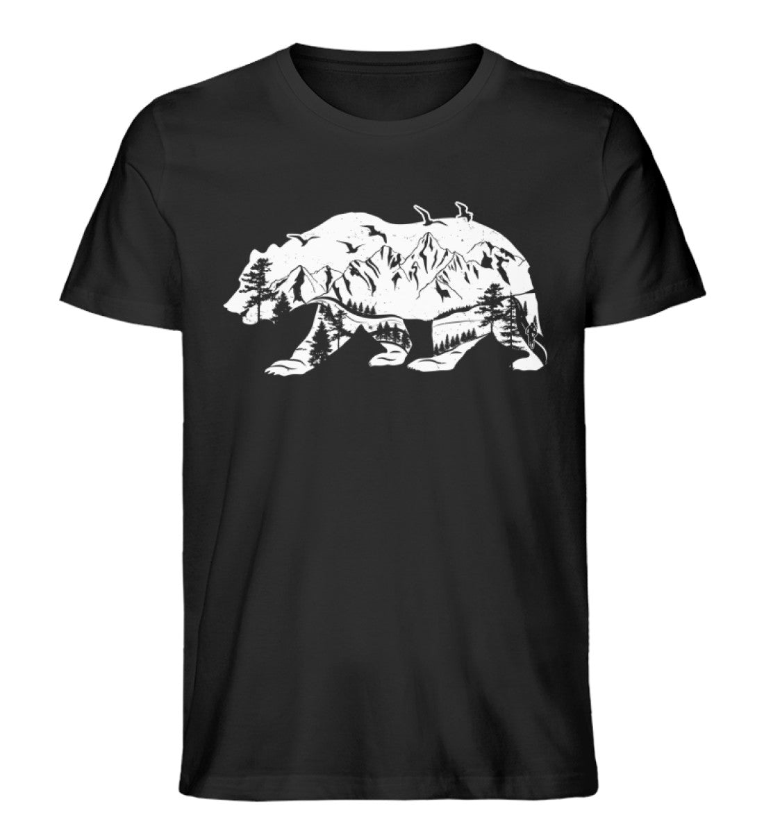 Bär und Berge Abstrakt - Herren Organic T-Shirt berge camping Schwarz