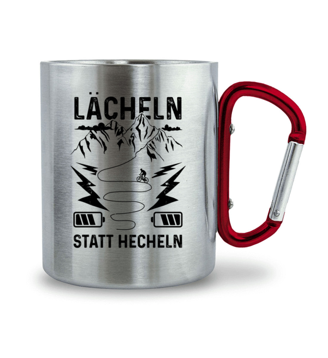 Lächeln statt hecheln - Karabiner Tasse e-bike 330ml