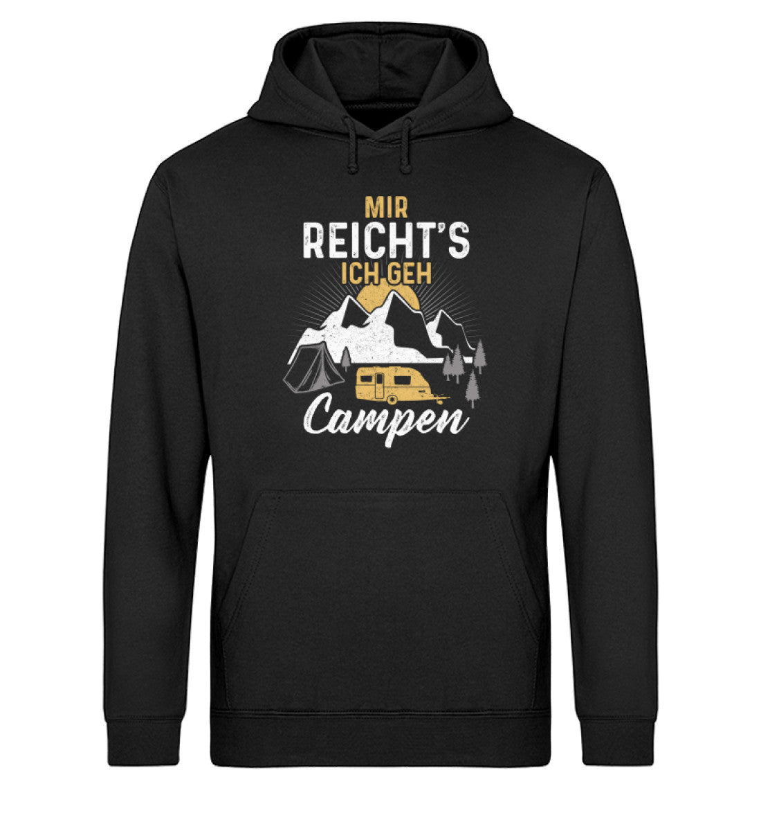 Mir reichts ich geh Campen - Unisex Organic Hoodie camping Schwarz