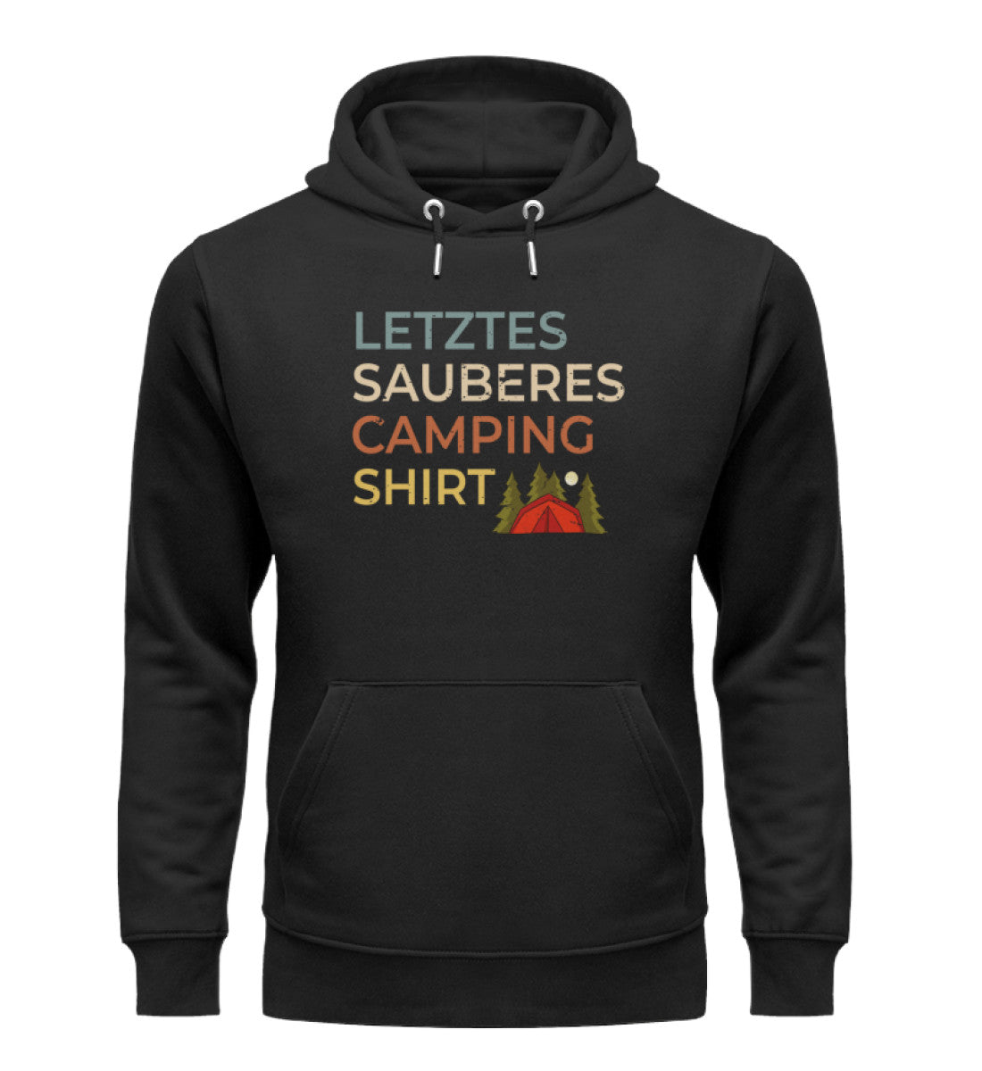 Letztes sauberes Camping Shirt - Unisex Premium Organic Hoodie camping Schwarz