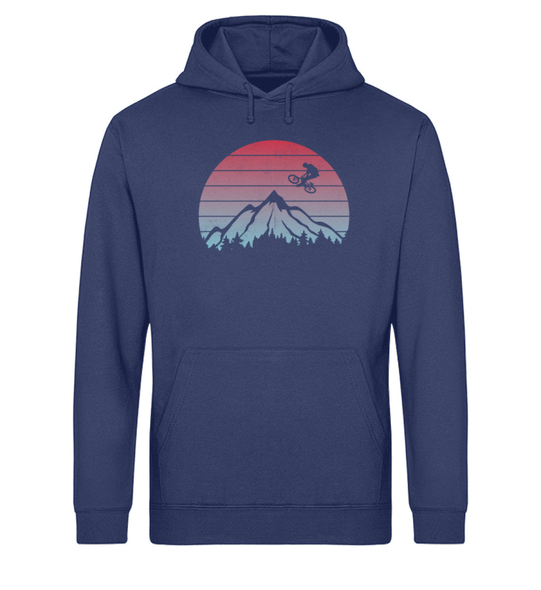 Mountainbiken Vintage - Unisex Organic Hoodie mountainbike Navyblau