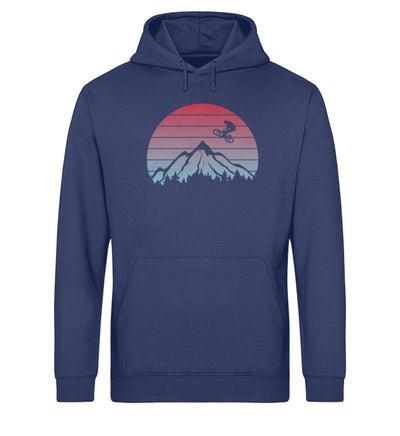 Mountainbiken Vintage - Unisex Organic Hoodie mountainbike Navyblau