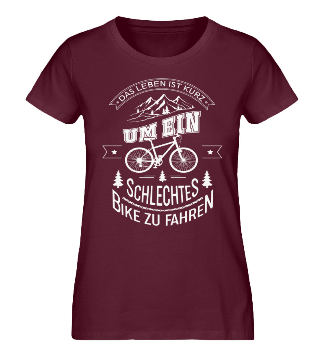 Zu kurz um ein schlechtes Bike zu fahren - Damen Organic T-Shirt fahrrad Weinrot