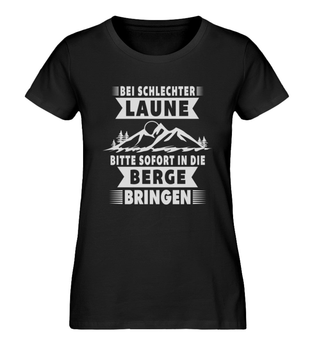 Bitte sofort in die Berge bringen - Damen Premium Organic T-Shirt berge wandern Schwarz