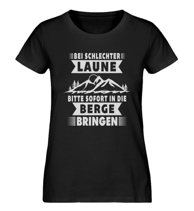 Bitte sofort in die Berge bringen - Damen Premium Organic T-Shirt berge wandern Schwarz