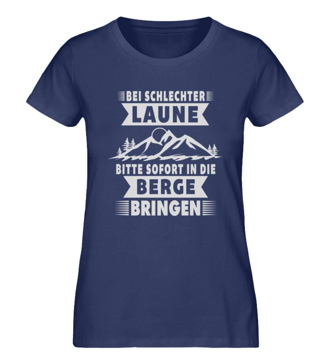 Bitte sofort in die Berge bringen - Damen Premium Organic T-Shirt berge wandern Navyblau