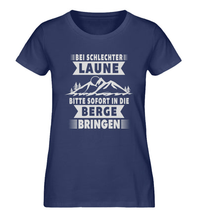 Bitte sofort in die Berge bringen - Damen Premium Organic T-Shirt berge wandern Navyblau