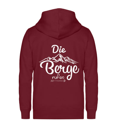 Berge rufen - Unisex Premium Organic Sweatjacke berge wandern Weinrot