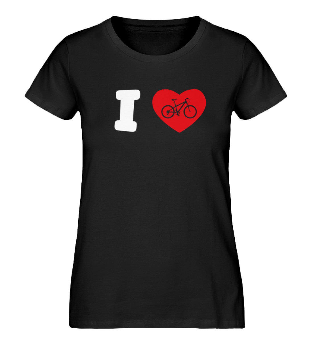 I Love Fahrrad - Damen Organic T-Shirt fahrrad mountainbike Schwarz