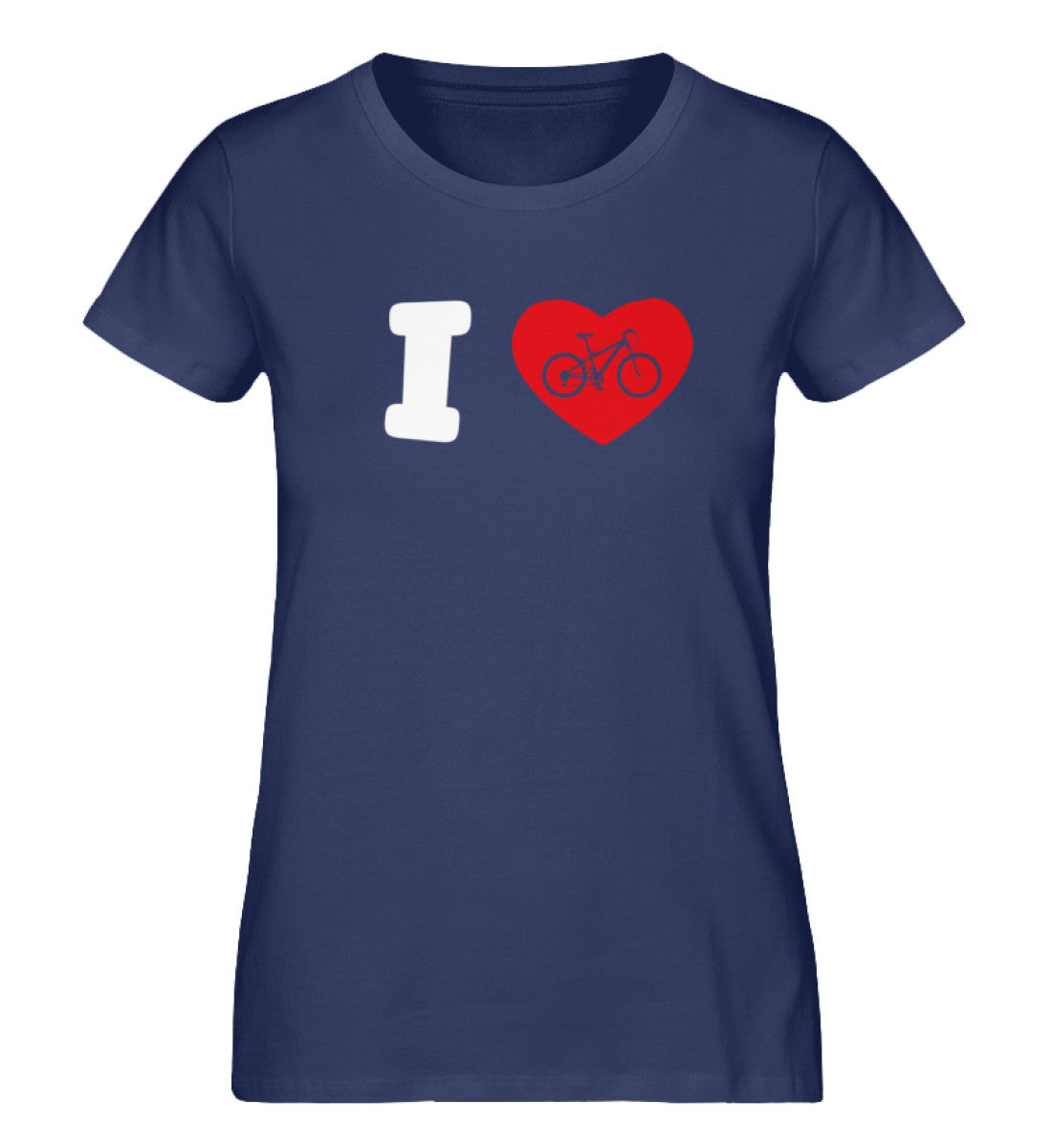 I Love Fahrrad - Damen Organic T-Shirt fahrrad mountainbike Navyblau